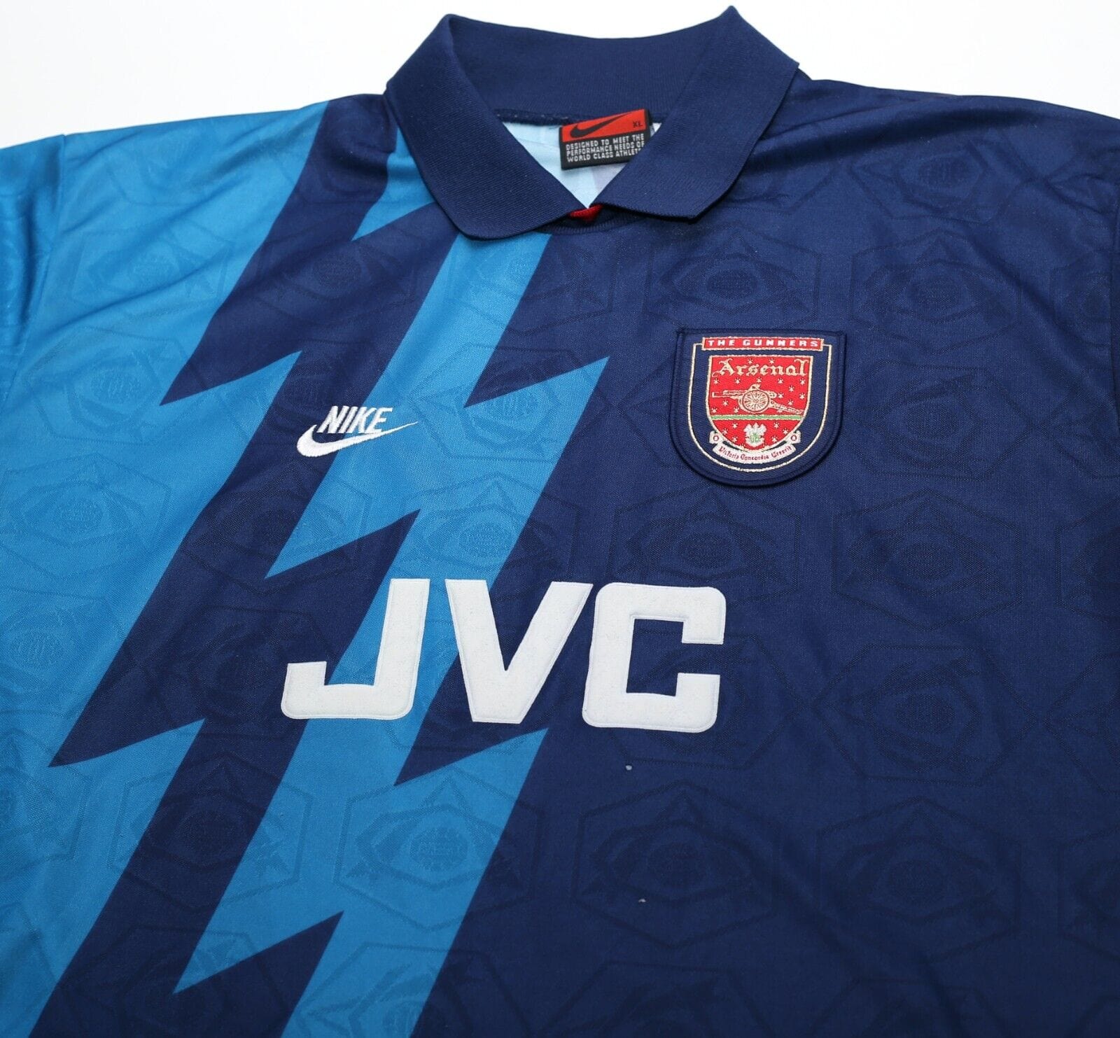 1995/96 BERGKAMP #10 Arsenal Vintage Nike Away Football Shirt Jersey (L/XL)