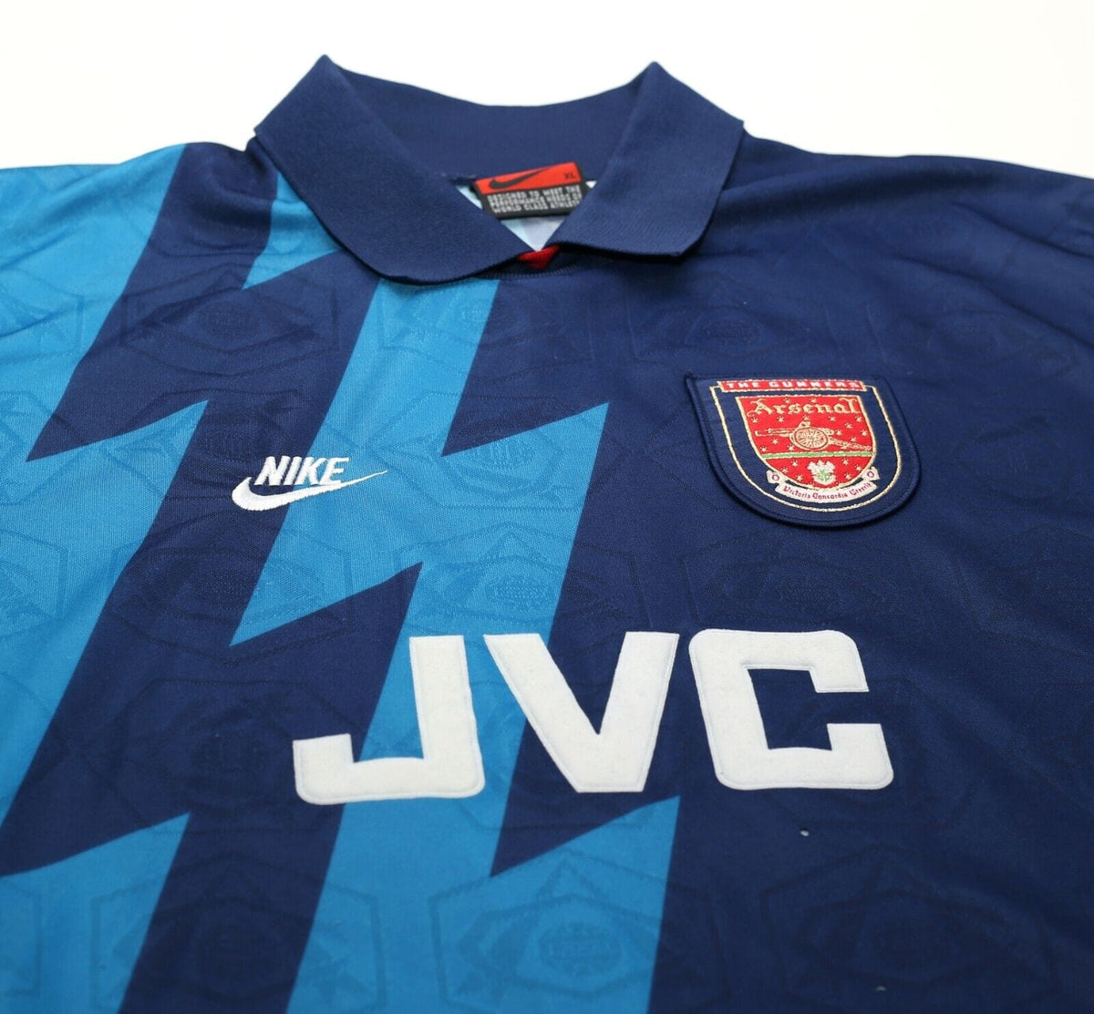 1995/96 BERGKAMP #10 Arsenal Vintage Nike Away Football Shirt Jersey (L/XL)