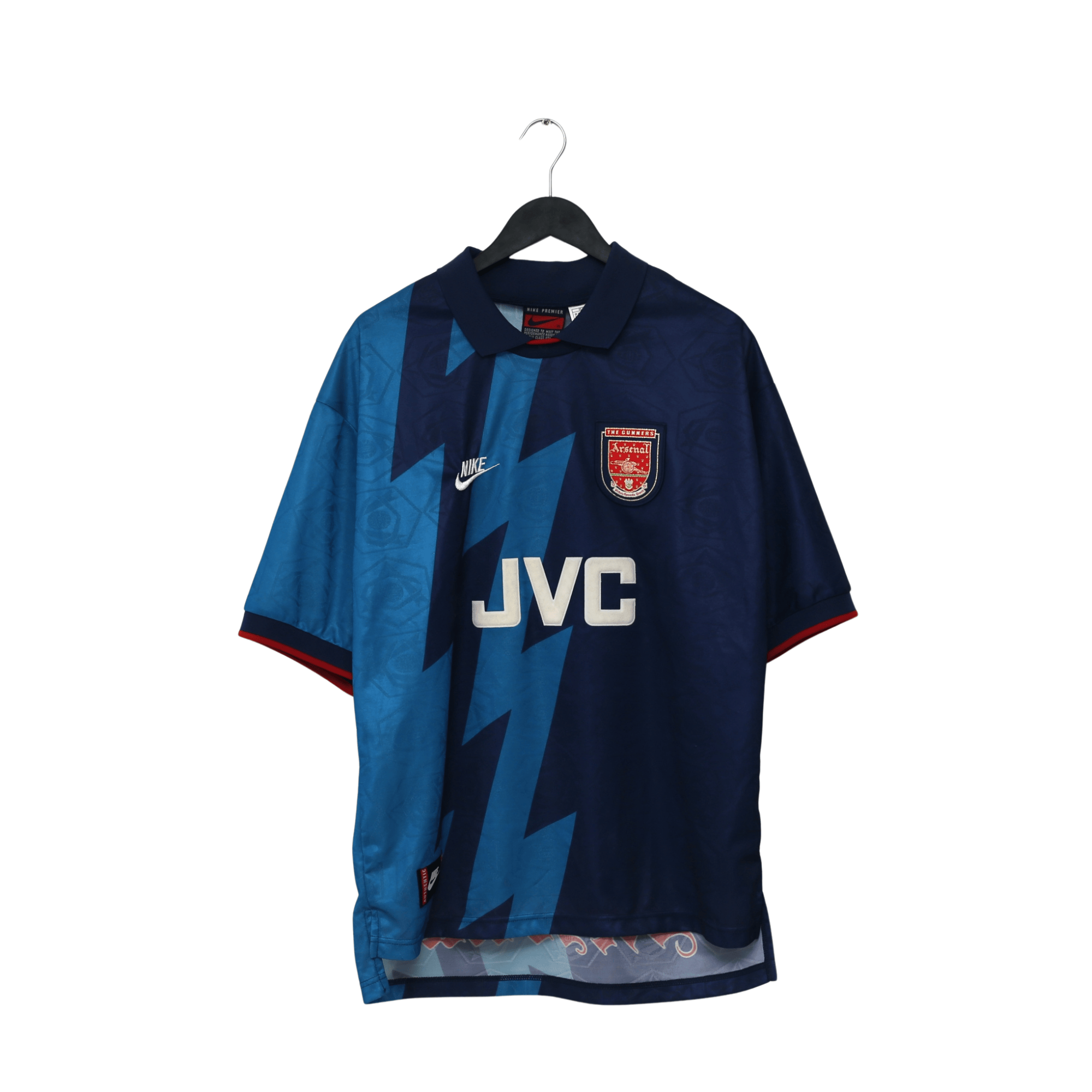 1995/96 Bergkamp #10 Arsenal Vintage Nike Away Football Shirt (XL)