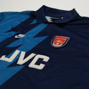 1995/96 Bergkamp #10 Arsenal Vintage Nike Away Football Shirt (XL)