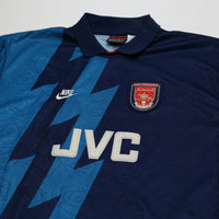 1995/96 Bergkamp #10 Arsenal Vintage Nike Away Football Shirt (XL)