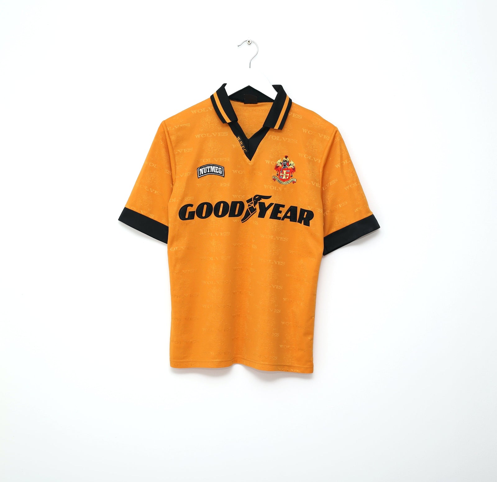 1995/96 BULL #9 Wolverhampton Wanderers Vintage Nutmeg Home Football Shirt (S)
