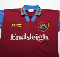 1995/96 BURNLEY FC Vintage Mitre Home Football Shirt Jersey (S) 34/36