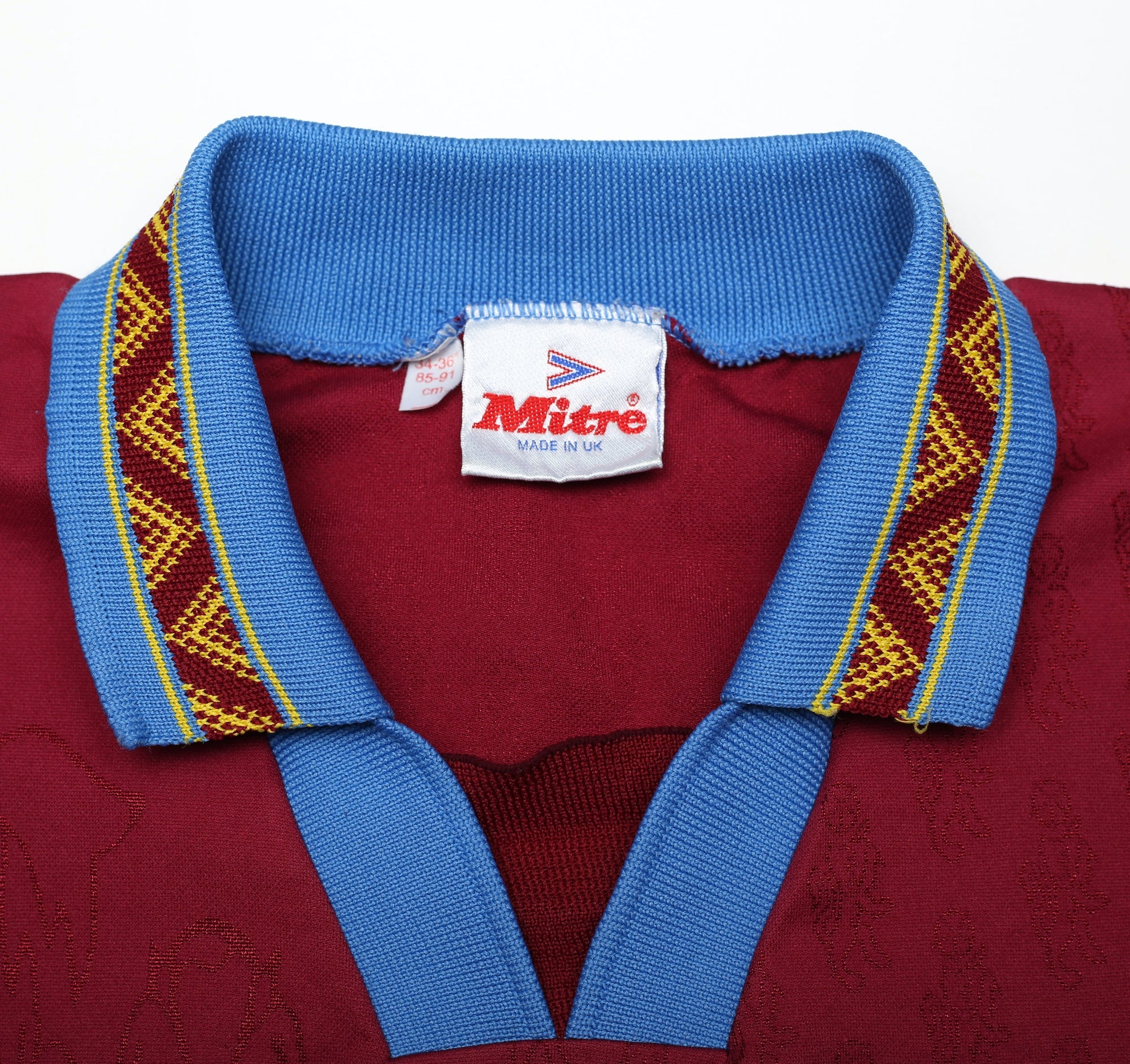 1995/96 BURNLEY FC Vintage Mitre Home Football Shirt Jersey (S) 34/36