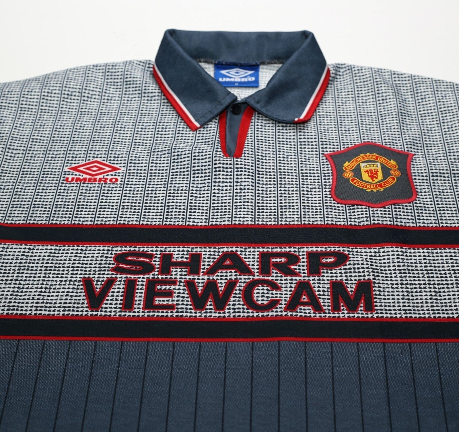 1995/96 CANTONA #7 Manchester United Vintage Umbro Away Football Shirt (M)