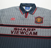 1995/96 CANTONA #7 Manchester United Vintage Umbro Away Football Shirt (M)