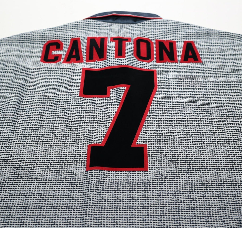 1995/96 CANTONA #7 Manchester United Vintage Umbro Away Football Shirt (M)