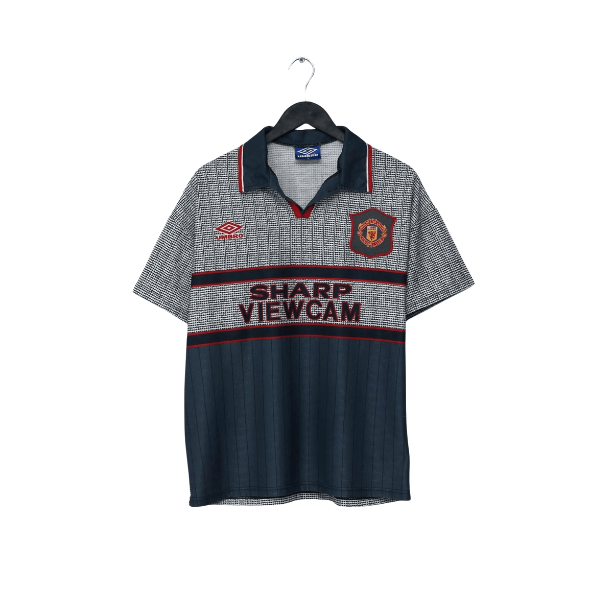 1995/96 Cantona #7 Manchester United Vintage Umbro Away Football Shirt (M)