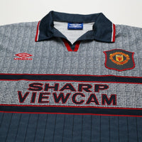 1995/96 Cantona #7 Manchester United Vintage Umbro Away Football Shirt (M)