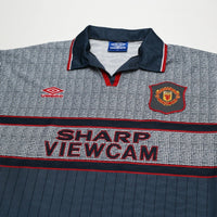 1995/96 Cantona #7 Manchester United Vintage Umbro Away Football Shirt (M)