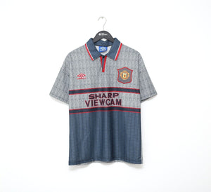 1995/96 CANTONA #7 Manchester United Vintage Umbro Away Football Shirt (M)