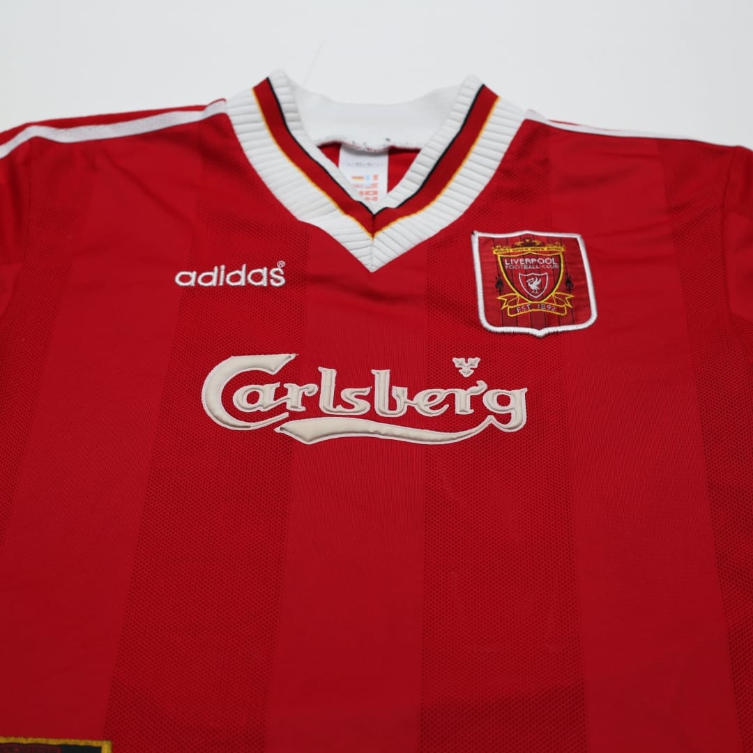 1995/96 Fowler #23 Liverpool Vintage adidas Home Football Shirt (XLB/XS)