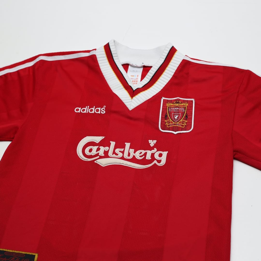 1995/96 Fowler #23 Liverpool Vintage adidas Home Football Shirt (XLB/XS)