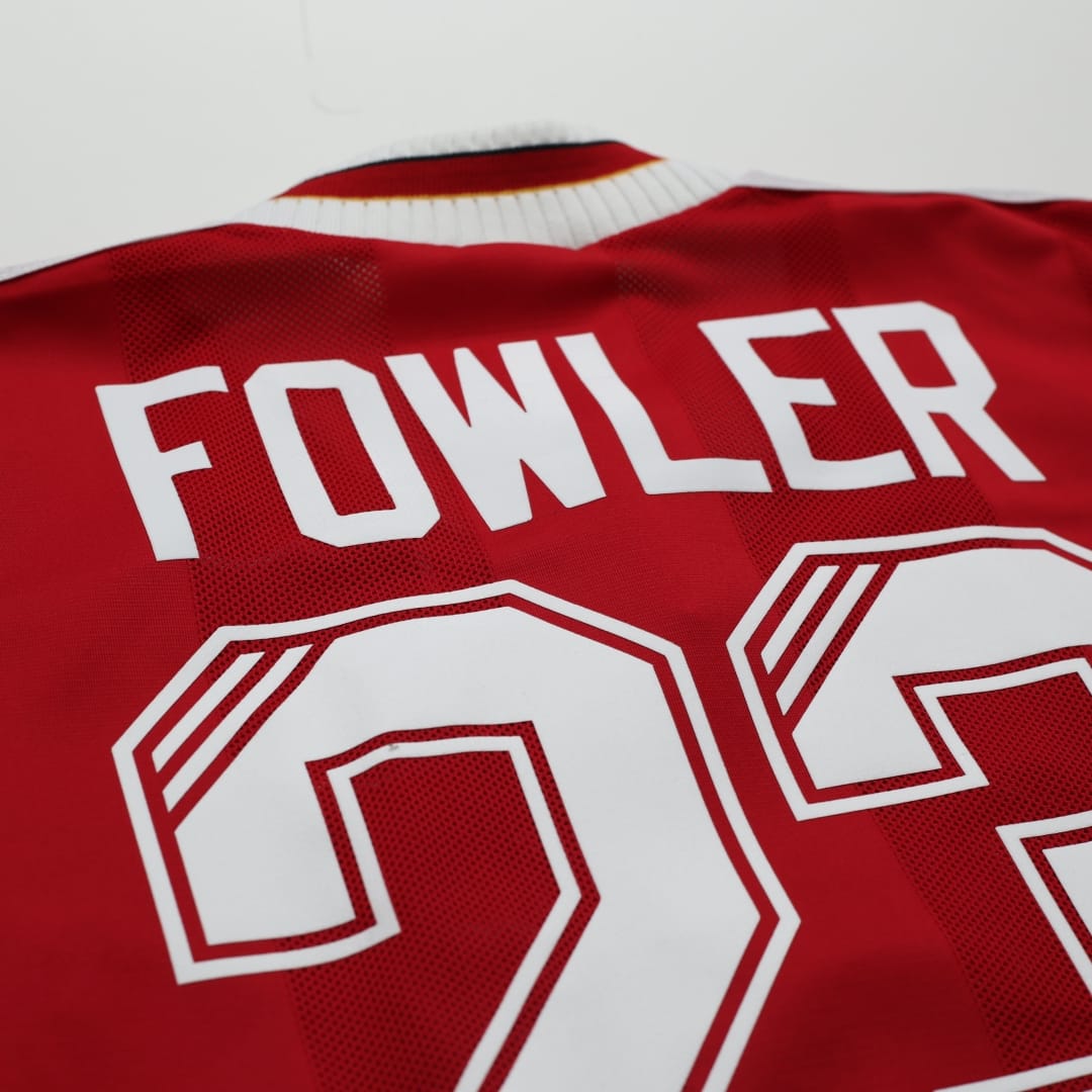 1995/96 Fowler #23 Liverpool Vintage adidas Home Football Shirt (XLB/XS)