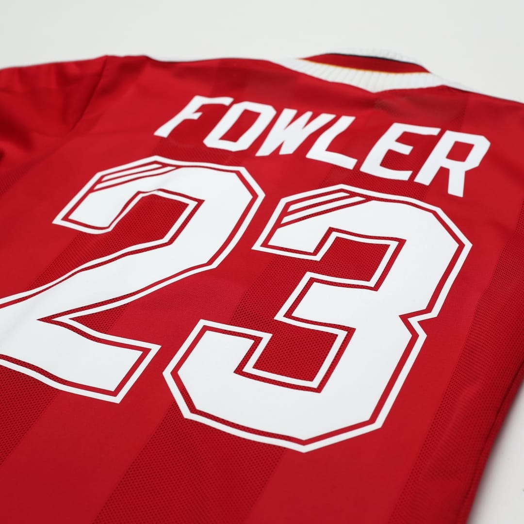 1995/96 Fowler #23 Liverpool Vintage adidas Home Football Shirt (XLB/XS)