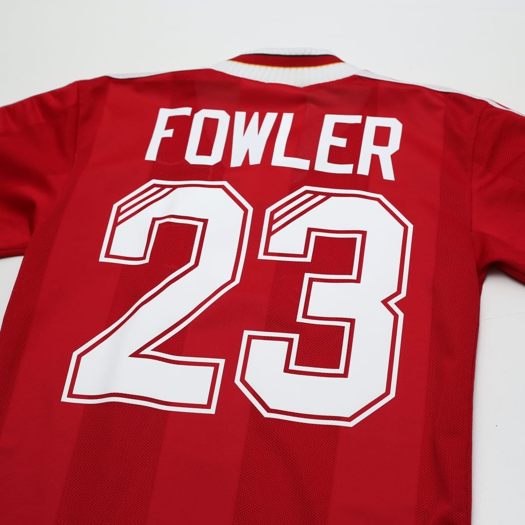 1995/96 Fowler #23 Liverpool Vintage adidas Home Football Shirt (XLB/XS)