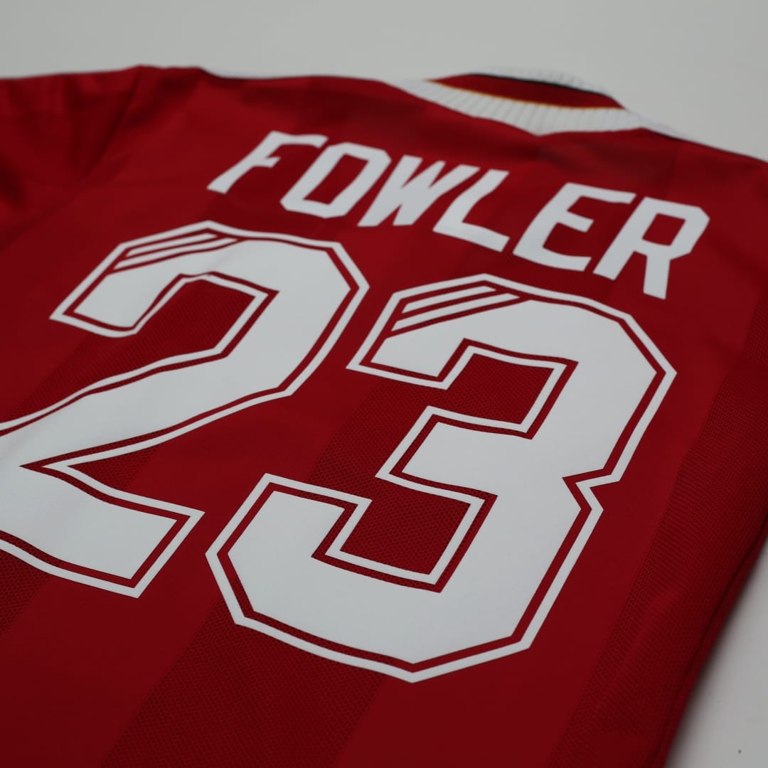 1995/96 Fowler #23 Liverpool Vintage adidas Home Football Shirt (XLB/XS)