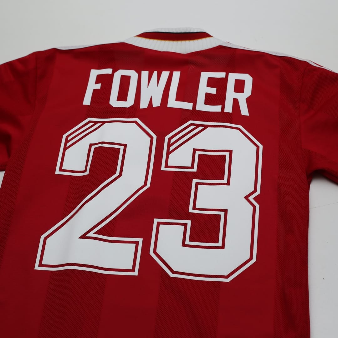 1995/96 Fowler #23 Liverpool Vintage adidas Home Football Shirt (XLB/XS)