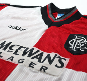 1995/96 GASCOIGNE #8 Rangers Vintage adidas Away Football Shirt Jersey (XL)