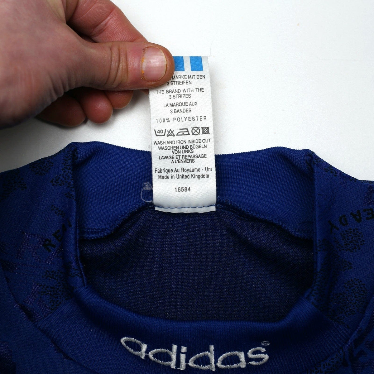 1995/96 Gascoigne #8 Rangers Vintage adidas Home Football Shirt (L)