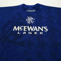 1995/96 Gascoigne #8 Rangers Vintage adidas Home Football Shirt (L)