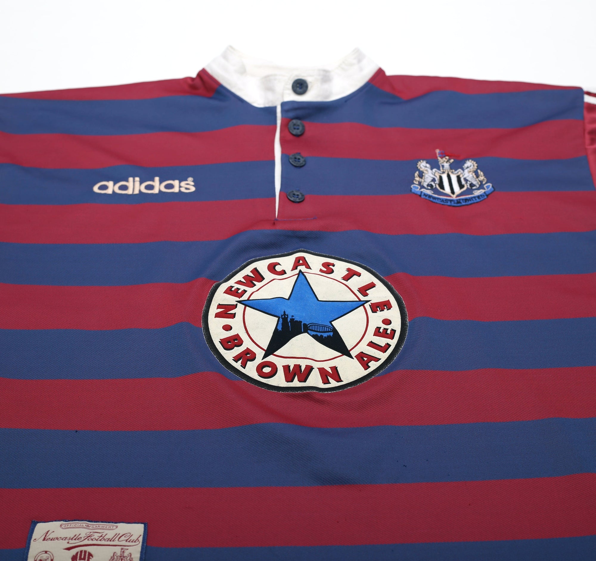 1995/96 GINOLA #14 Newcastle United Vintage adidas Away Football Shirt (M)