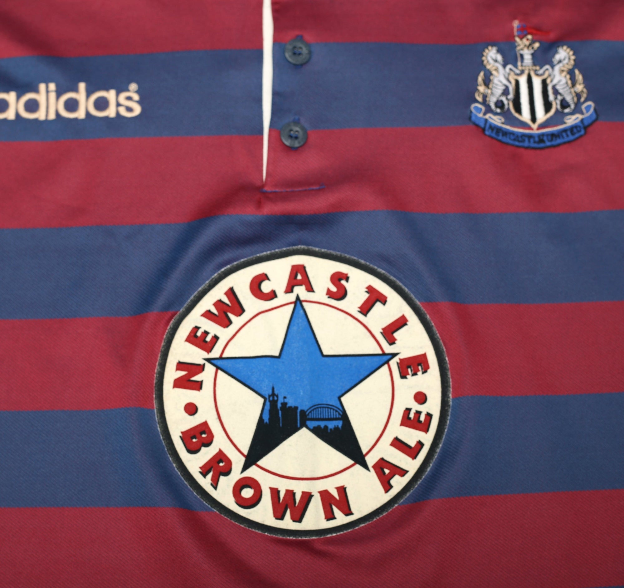 1995/96 GINOLA #14 Newcastle United Vintage adidas Away Football Shirt (M)