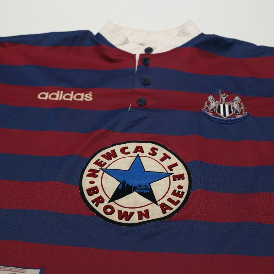 1995/96 Ginola #14 Newcastle United Vintage adidas Away Football Shirt (S)
