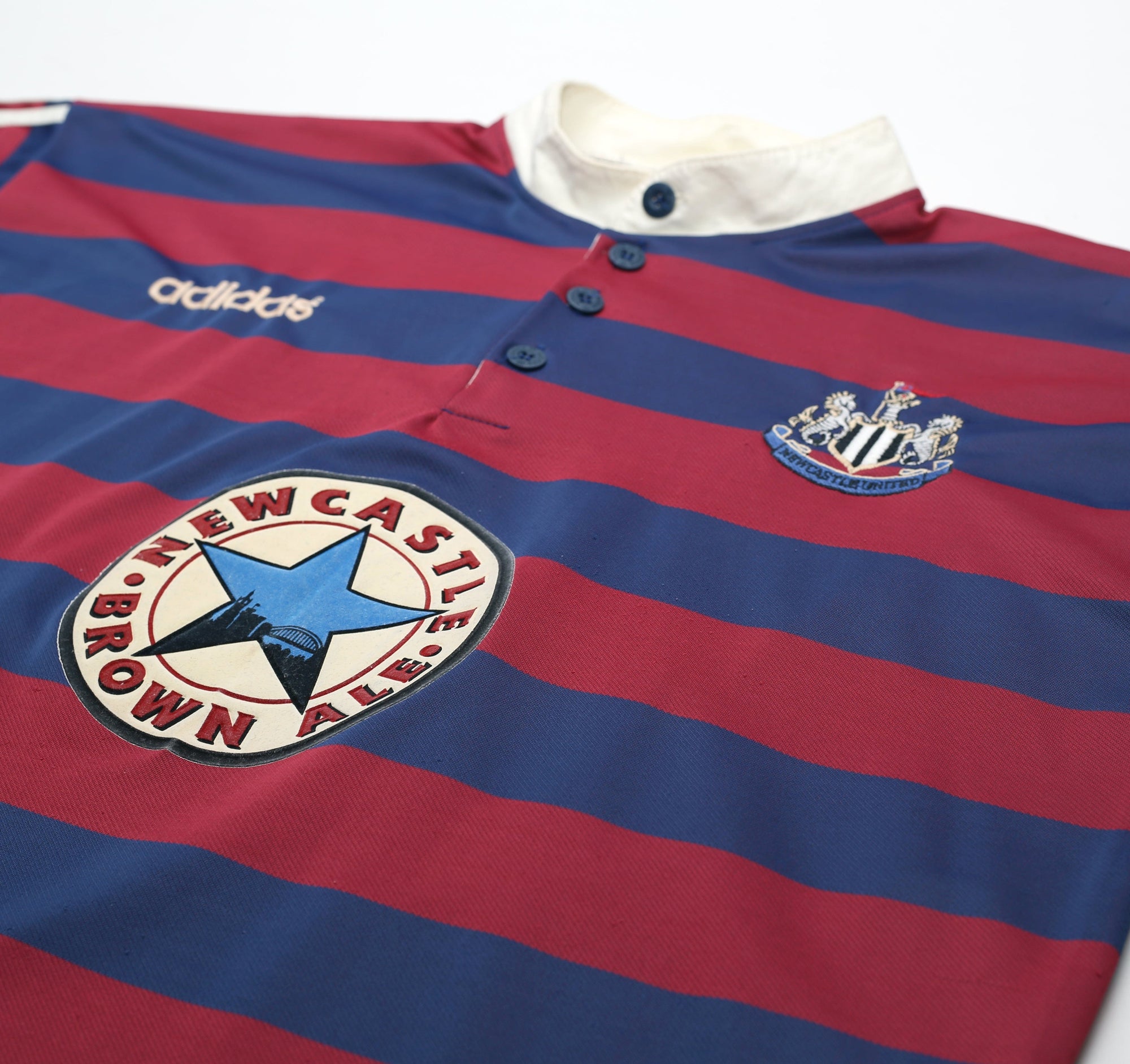 1995/96 Ginola #14 Newcastle United Vintage adidas Away Football Shirt (XL)