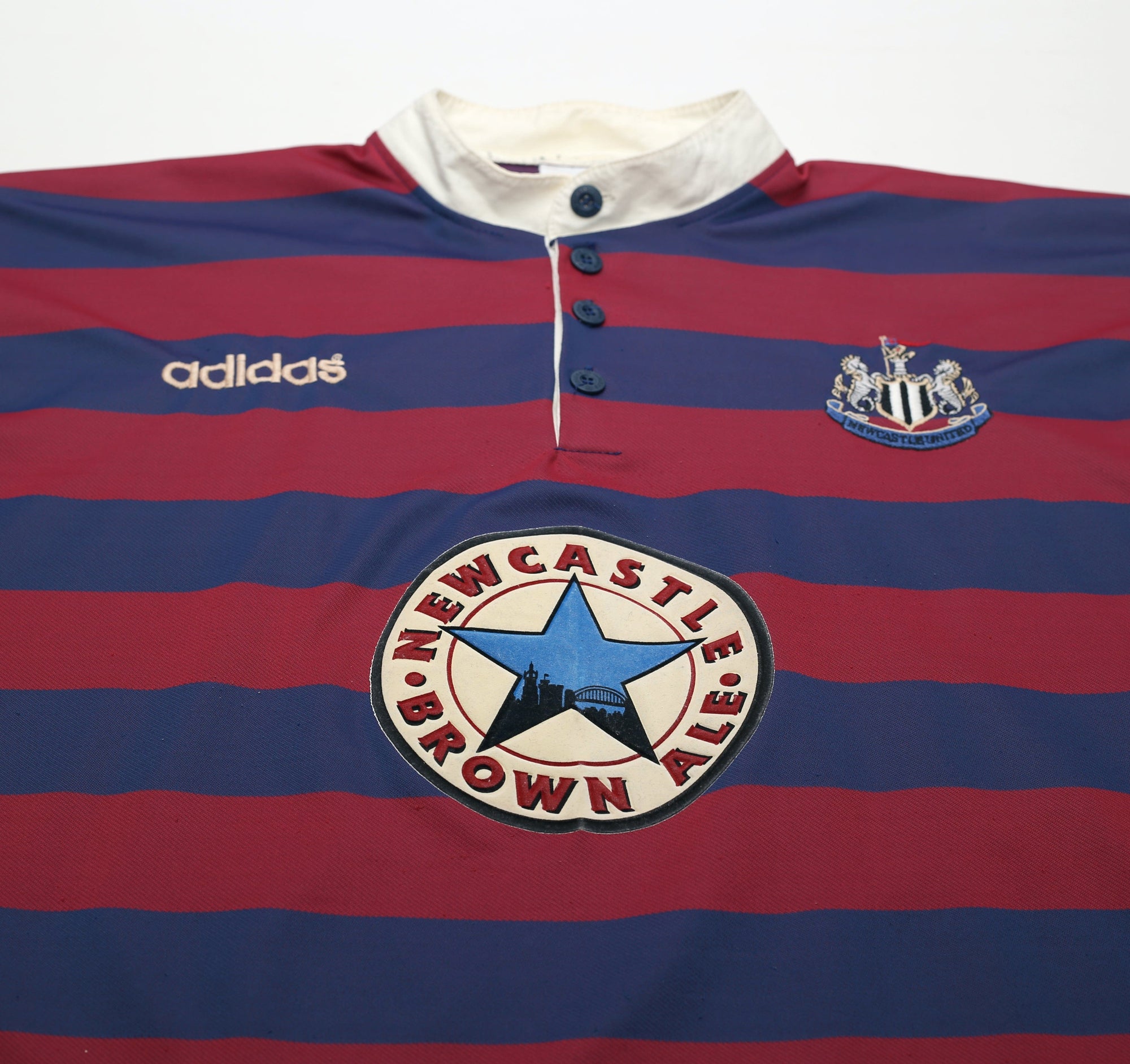 1995/96 Ginola #14 Newcastle United Vintage adidas Away Football Shirt (XL)