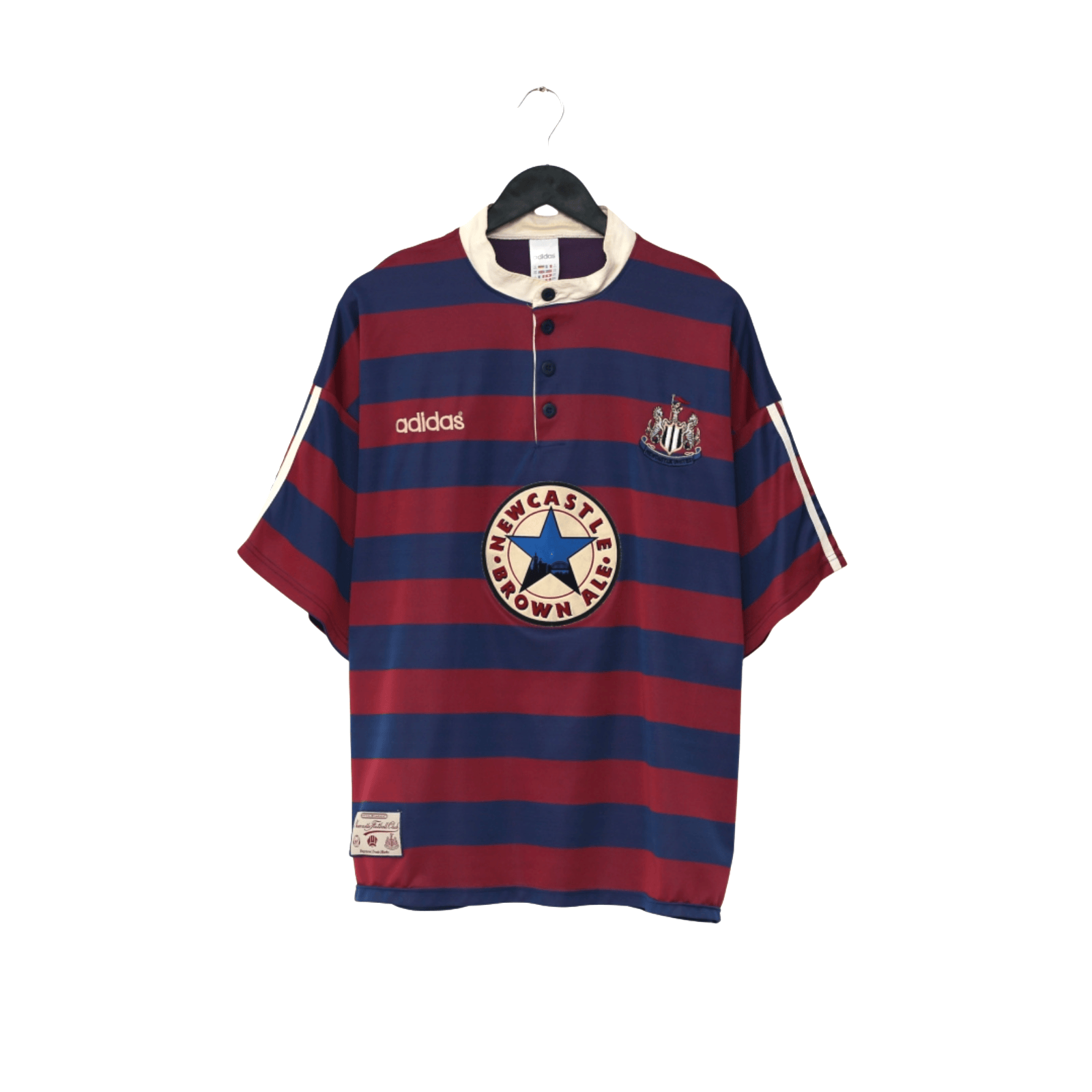 1995/96 Ginola #14 Newcastle United Vintage adidas Away Football Shirt (XXL)