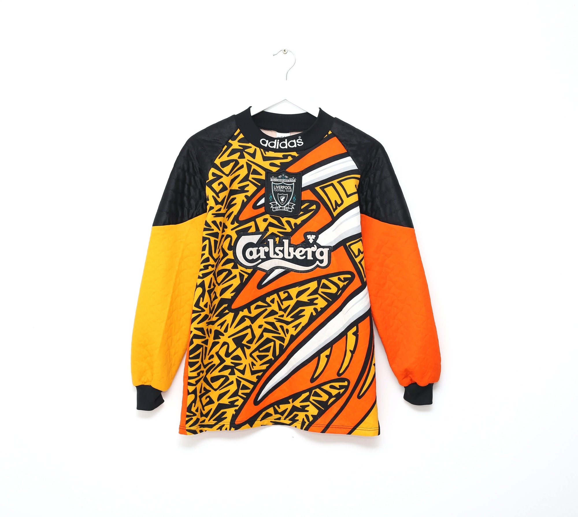 1995/96 JAMES #1 Liverpool Vintage adidas GK Football Shirt Jersey (S)