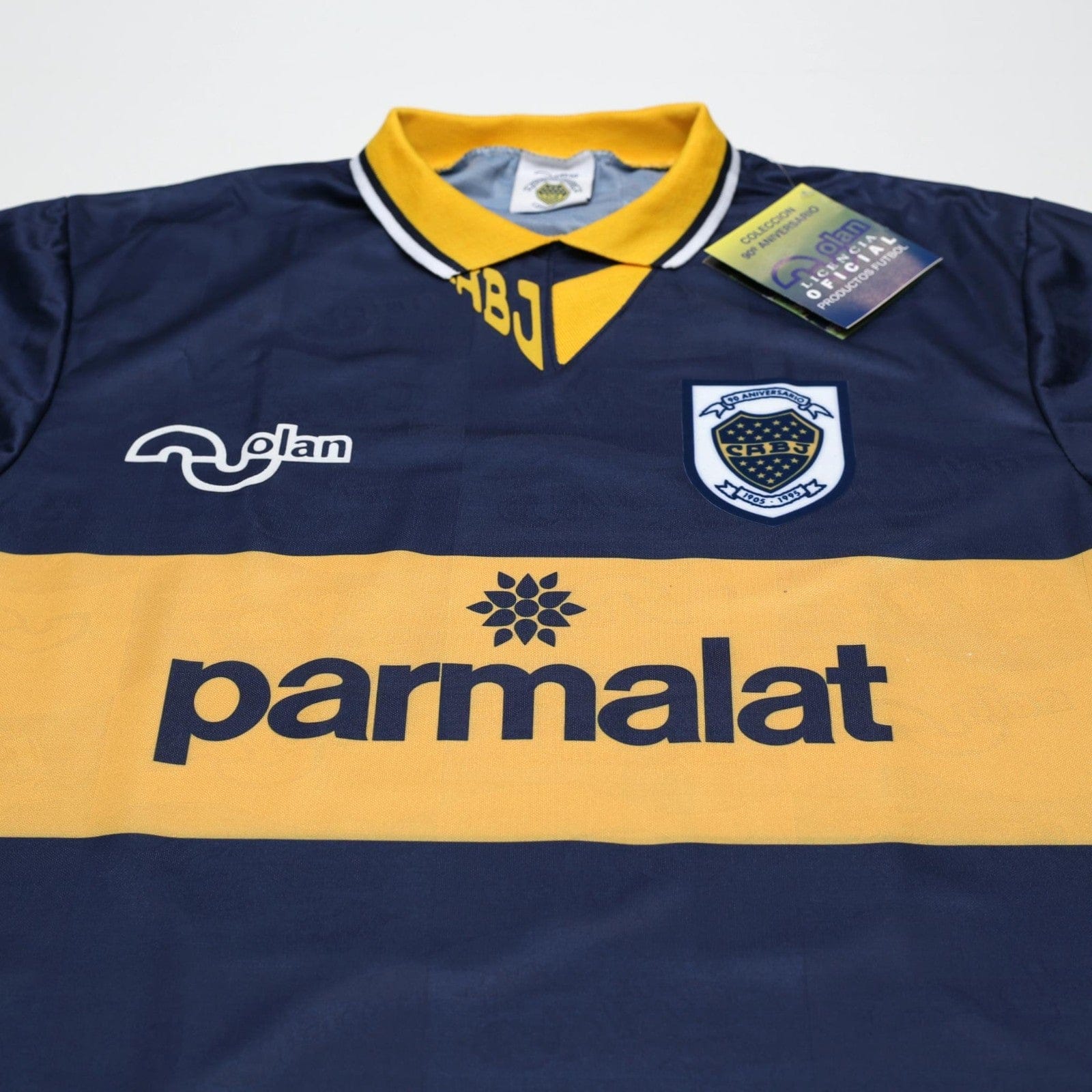 1995/96 Maradona #10 Boca Juniors Olan Reissue Parmalat LS Shirt 40 (M) BNWT