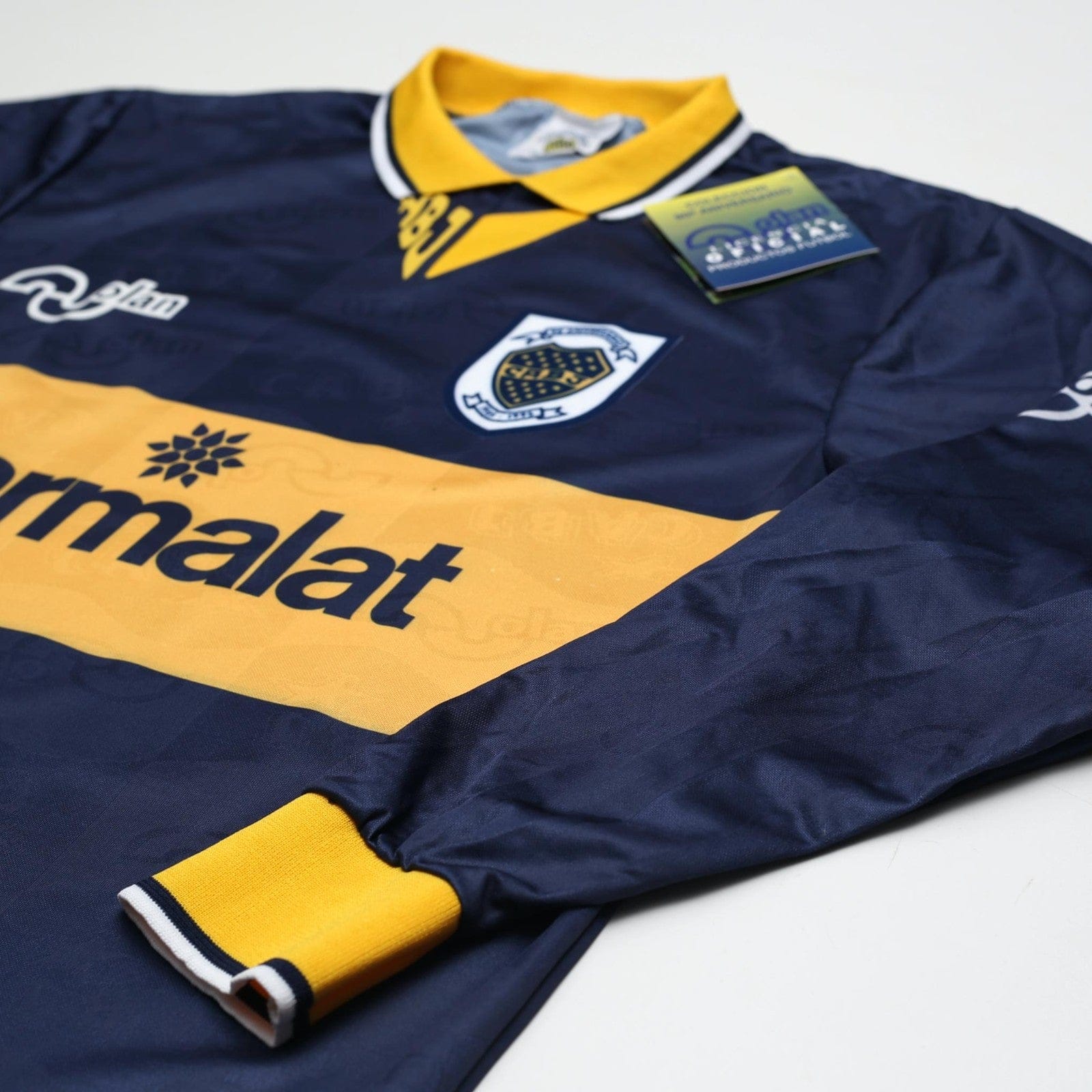 1995/96 Maradona #10 Boca Juniors Olan Reissue Parmalat LS Shirt 40 (M) BNWT