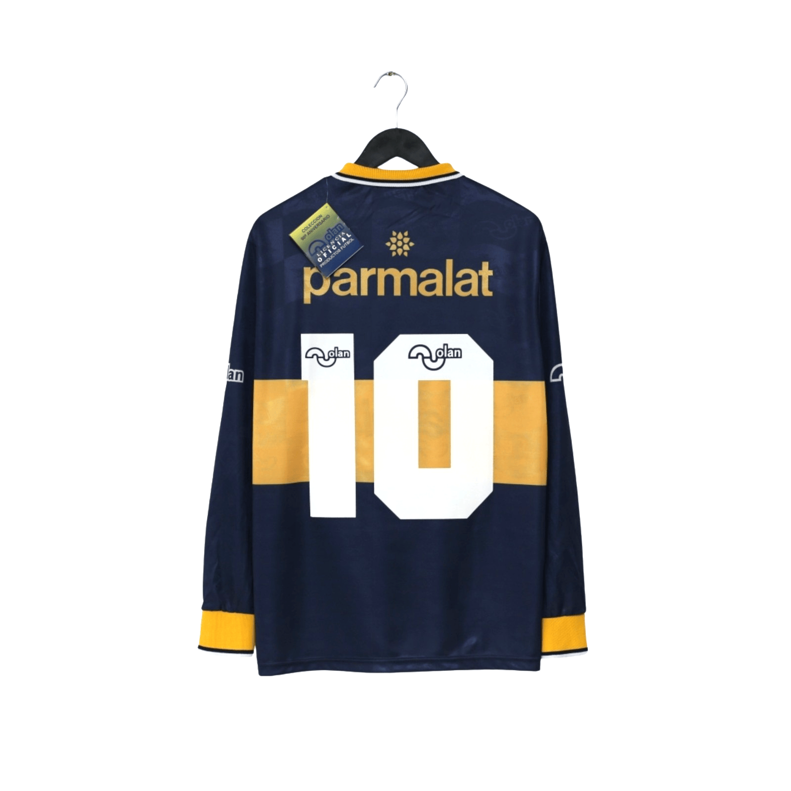 1995/96 Maradona #10 Boca Juniors Olan Reissue Parmalat LS Shirt 40 (M) BNWT