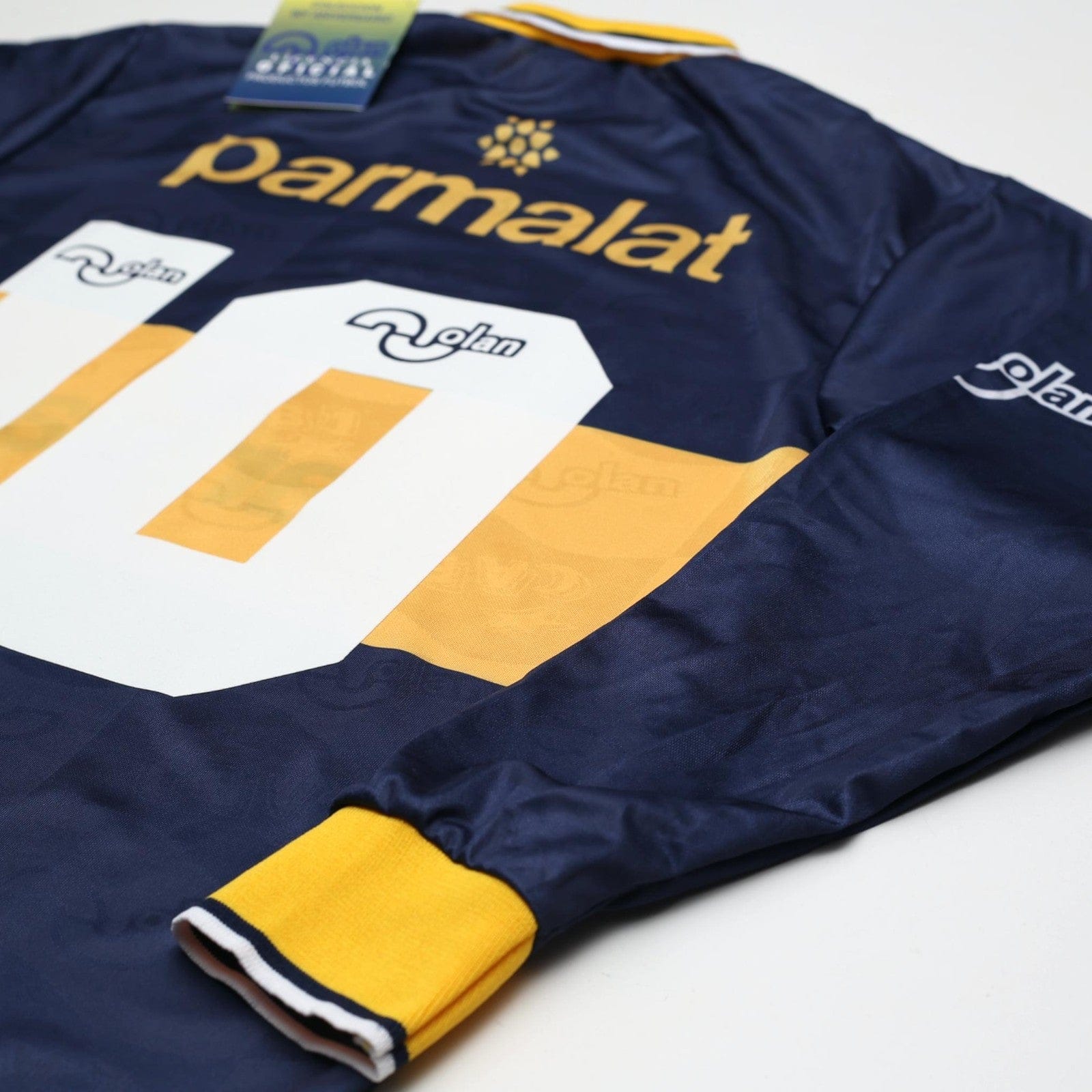 1995/96 Maradona #10 Boca Juniors Olan Reissue Parmalat LS Shirt 42 (L) BNWT