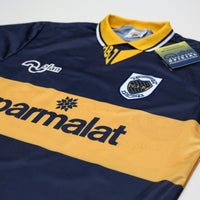1995/96 Maradona #10 Boca Juniors Olan Reissue Parmalat LS Shirt 42 (L) BNWT