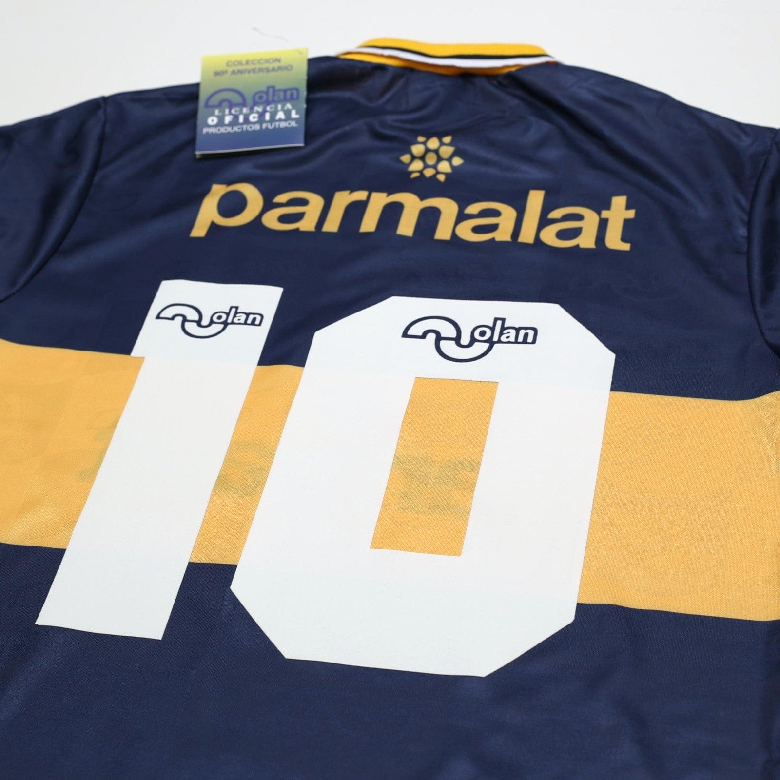 1995/96 Maradona #10 Boca Juniors Olan Reissue Parmalat LS Shirt 42 (L) BNWT