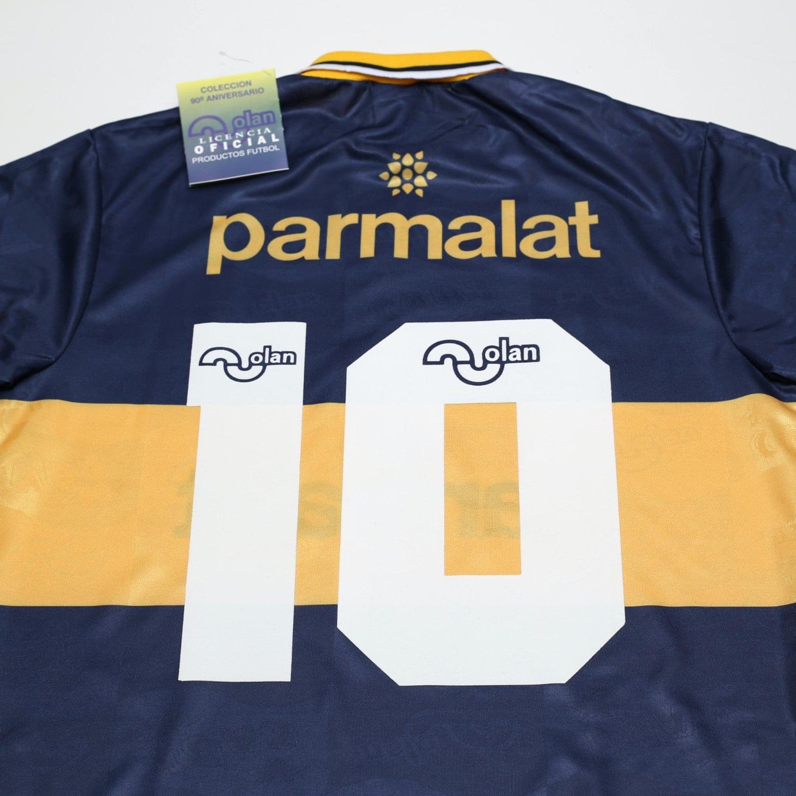 1995/96 Maradona #10 Boca Juniors Olan Reissue Parmalat LS Shirt 42 (L) BNWT