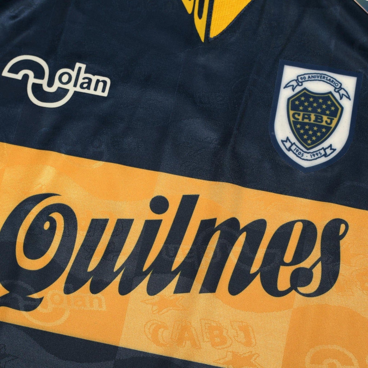 1995/96 Maradona #10 Boca Juniors Olan Reissue Quilmes LS Shirt 40 (M) BNWT