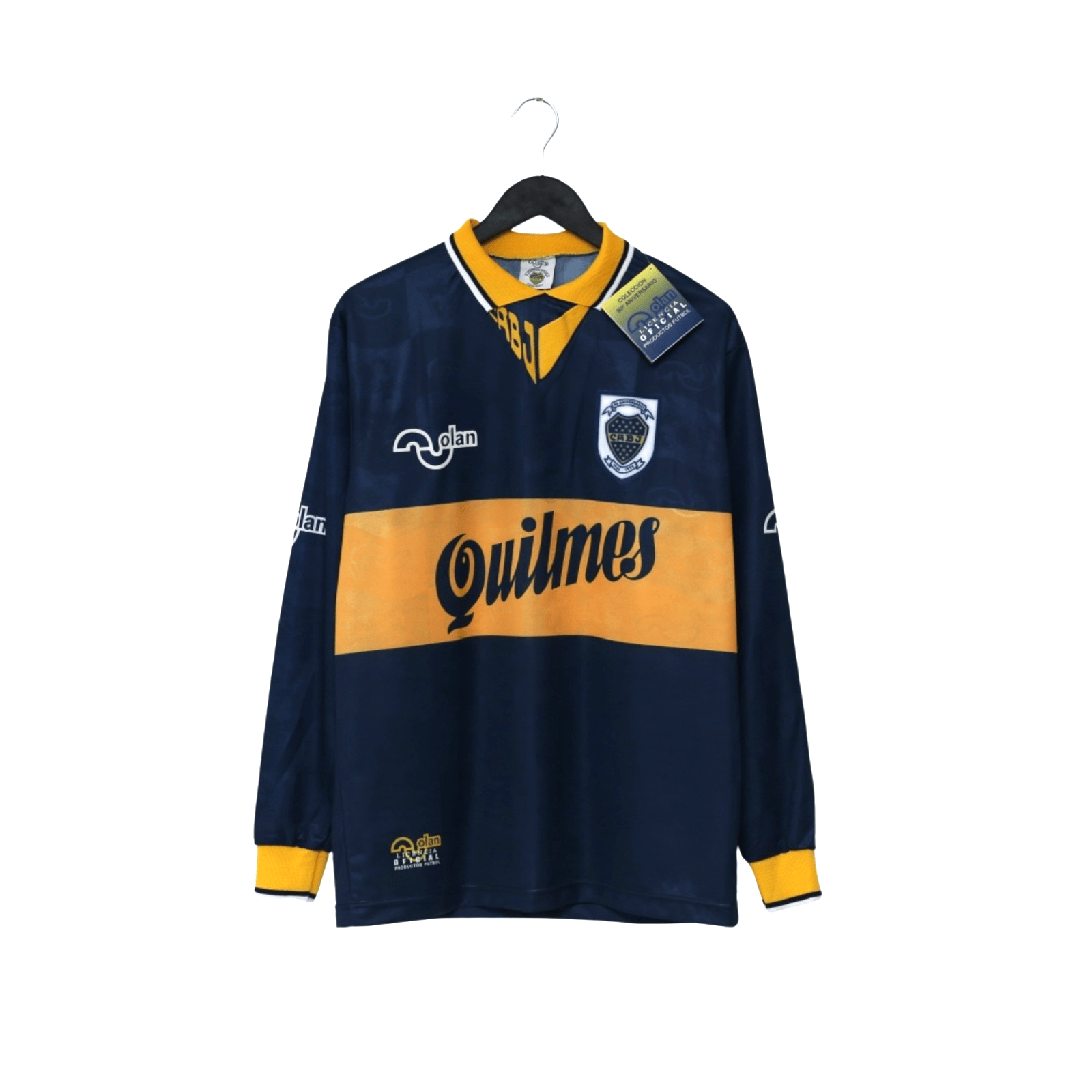 1995/96 Maradona #10 Boca Juniors Olan Reissue Quilmes LS Shirt 42 (L) BNWT