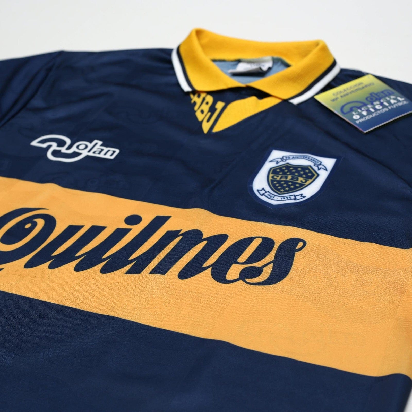 1995/96 Maradona #10 Boca Juniors Olan Reissue Quilmes LS Shirt 44 (XL) BNWT