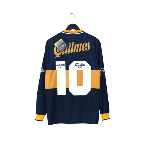 1995/96 Maradona #10 Boca Juniors Olan Reissue Quilmes LS Shirt 44 (XL) BNWT