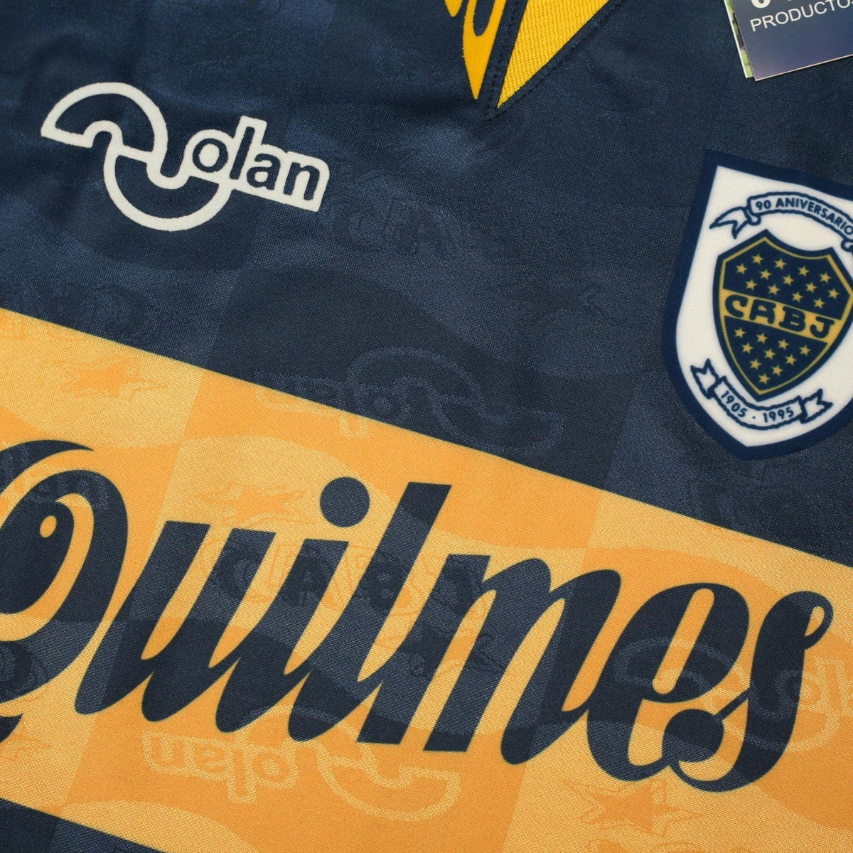 1995/96 Maradona #10 Boca Juniors Olan Reissue Quilmes SS Shirt 44 (XL) BNWT