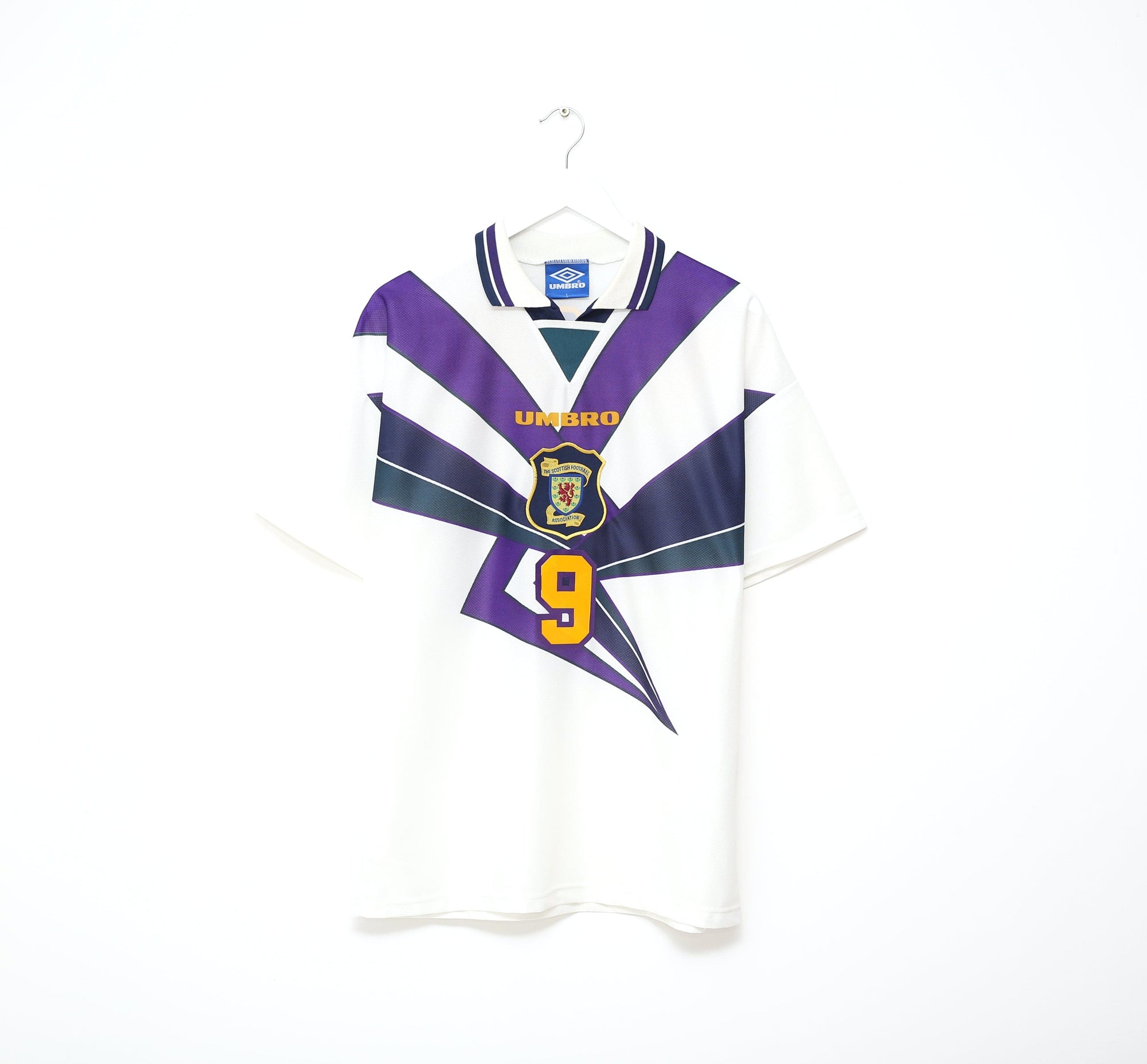 1995/96 McCOIST #9 Scotland Vintage Umbro Away Football Shirt (L) Euro 96