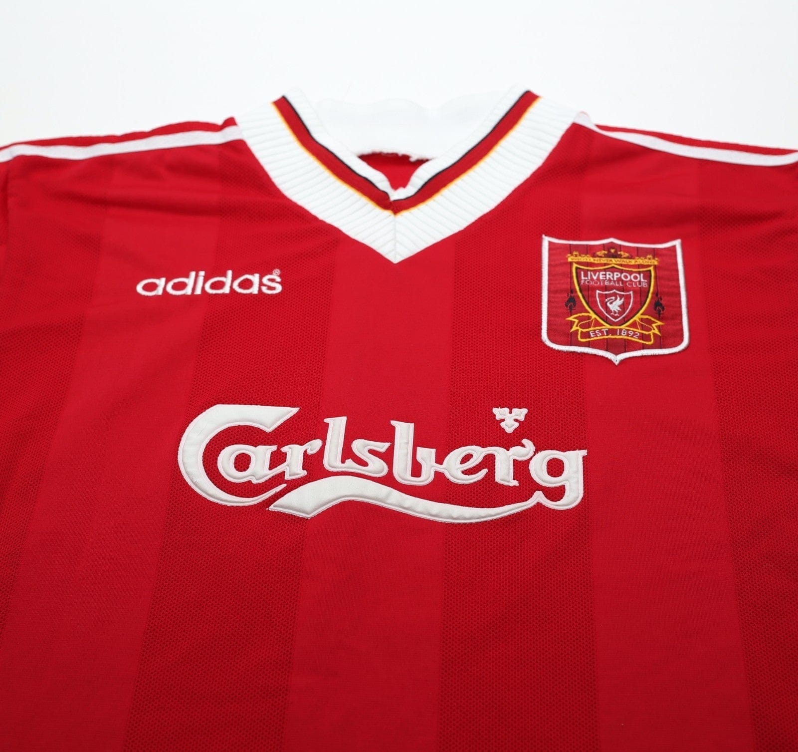 1995/96 RUSH #9 Liverpool Vintage adidas Home Football Shirt (S)