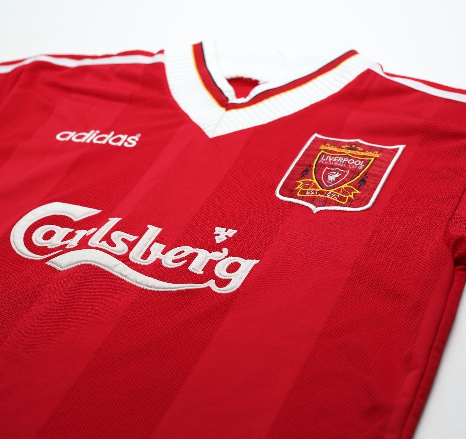 1995/96 RUSH #9 Liverpool Vintage adidas Home Football Shirt (S)