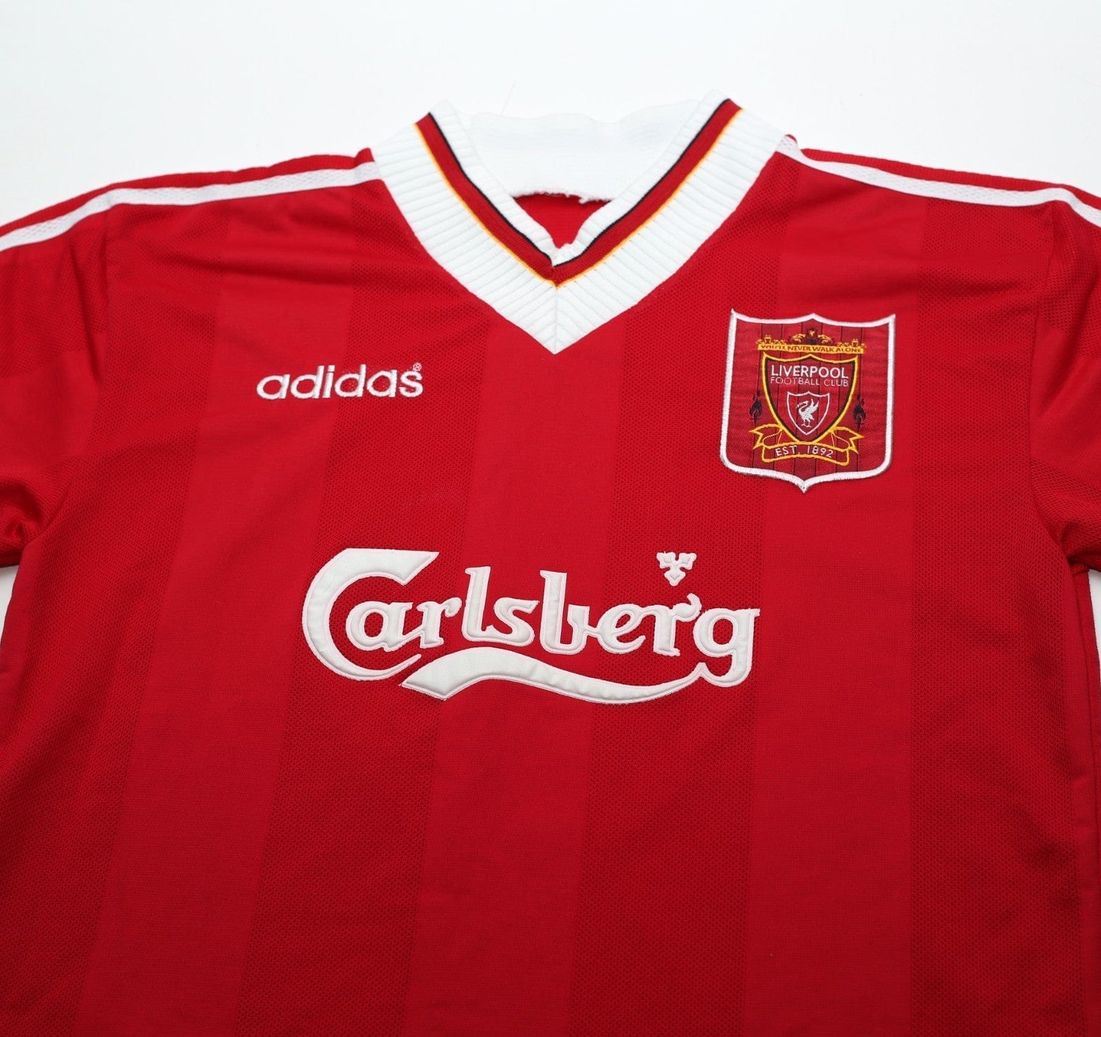 1995/96 RUSH #9 Liverpool Vintage adidas Home Football Shirt (S)