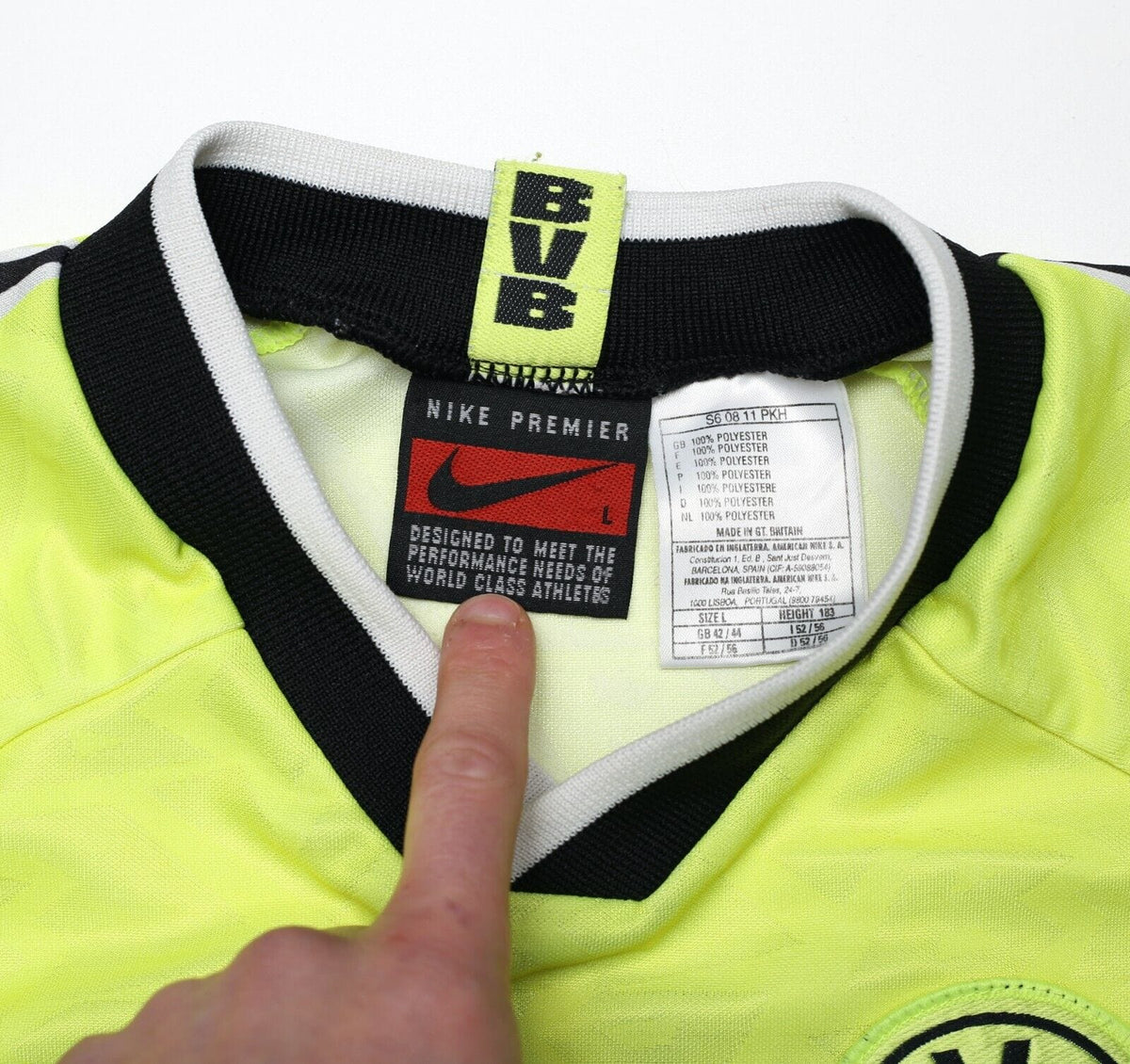 1995/96 SAMMER #6 Borussia Dortmund Vintage Nike Home Football Shirt (L)