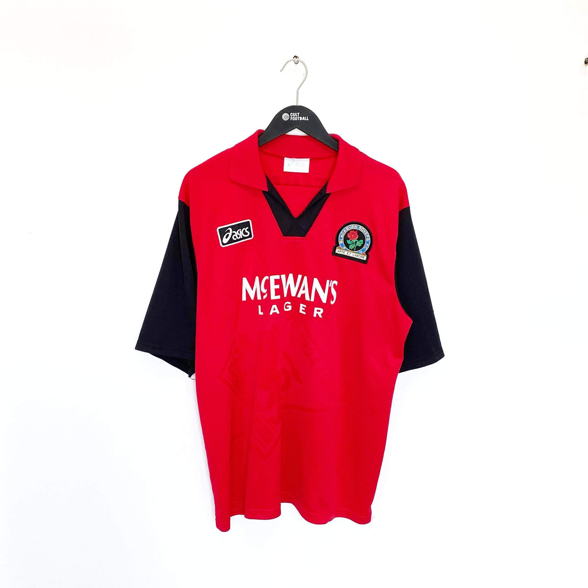 1995/96 SHEARER #9 Blackburn Rovers Vintage Asics Away Football Shirt Jersey (XL)